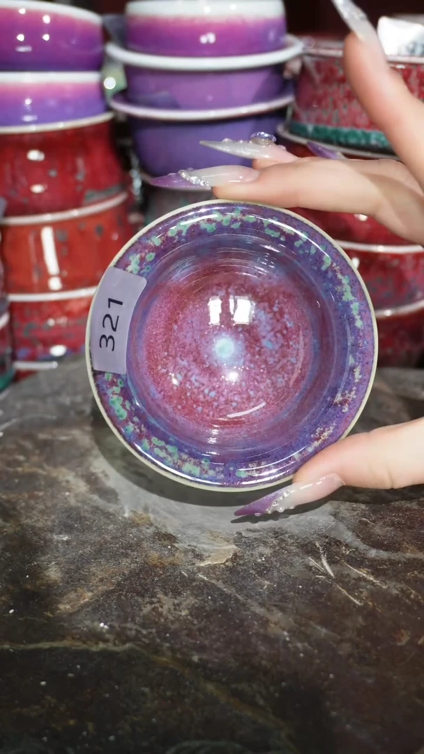 摆件陶精品窑变钧瓷茶器