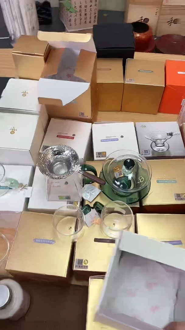禾器/荷叶盖碗/墨绿+瀚然茶海/墨绿+合金茶漏+清禾对杯/墨绿