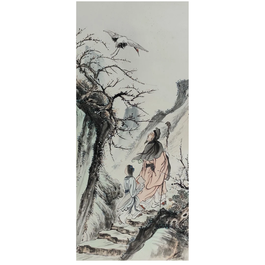 LOT.451 《山水人物》95*48cm 纸本设色立轴