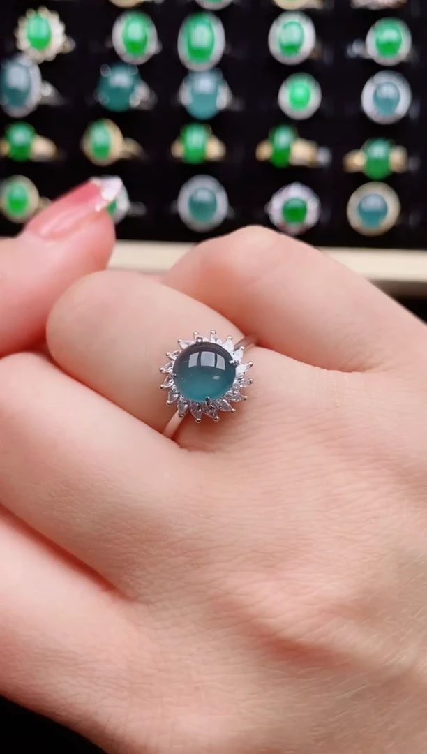 【闪购商品】翡翠戒指银S925镶嵌1111