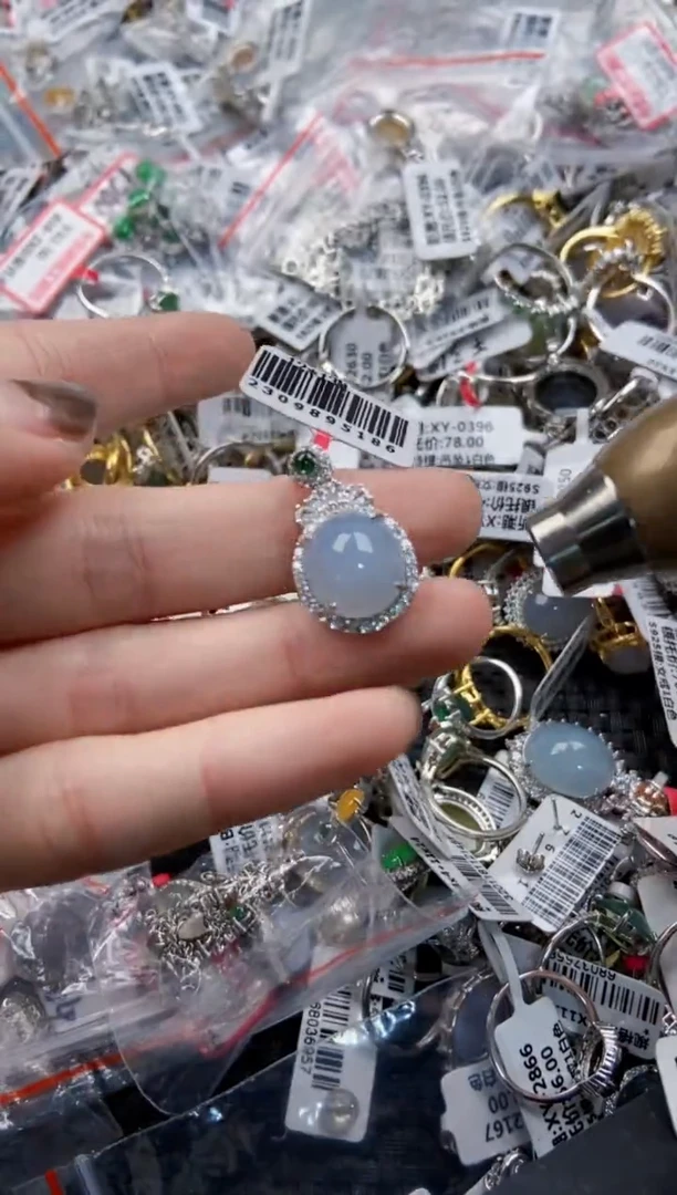 翡翠戒指银S925镶嵌8888----6