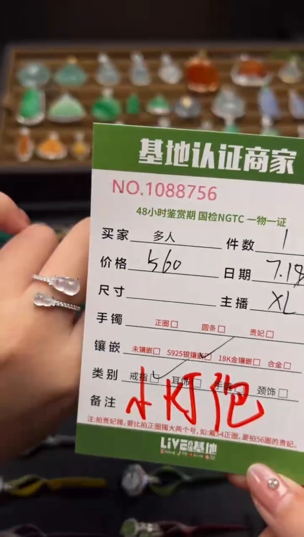 翡翠戒指银S925镶嵌多人