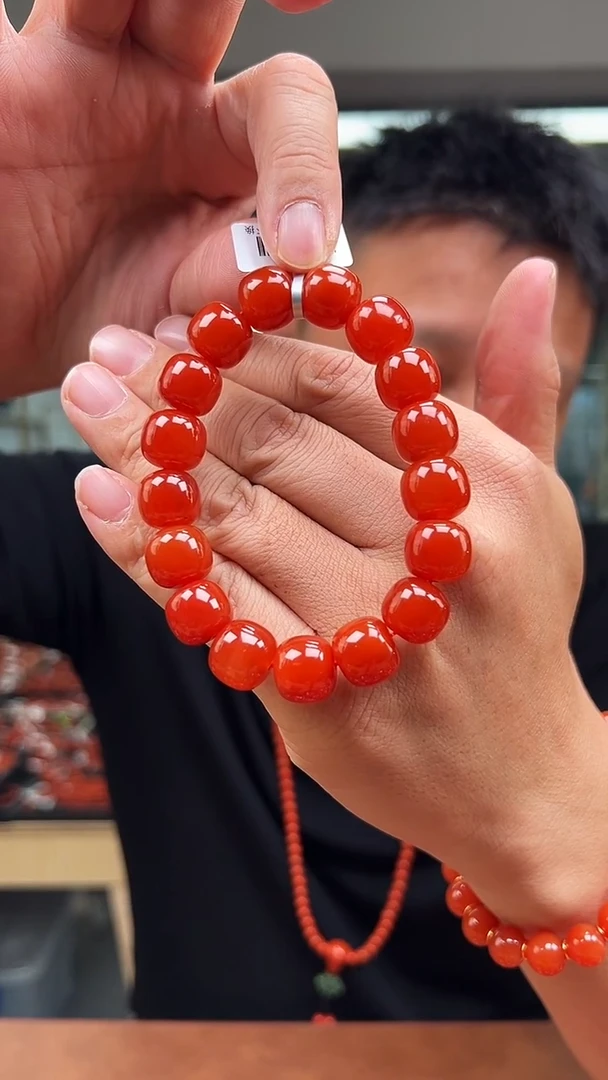 未镶嵌珠串南红玛瑙C24云南保山小庄冰红13mm+
