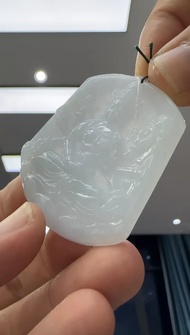 颈饰未镶嵌翡翠天然翡翠A货孤品一件1