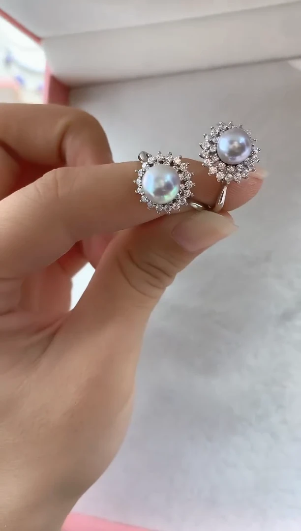 银S925镶嵌戒指海水珍珠多样性发其一