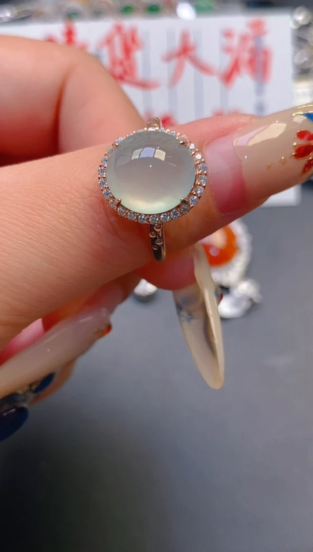 【闪购商品】翡翠耳饰银S925镶嵌天然A货翡翠1