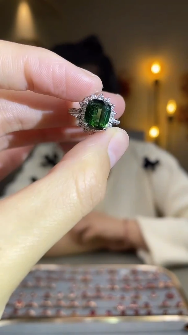 银S925镶嵌手饰碧玺手饰