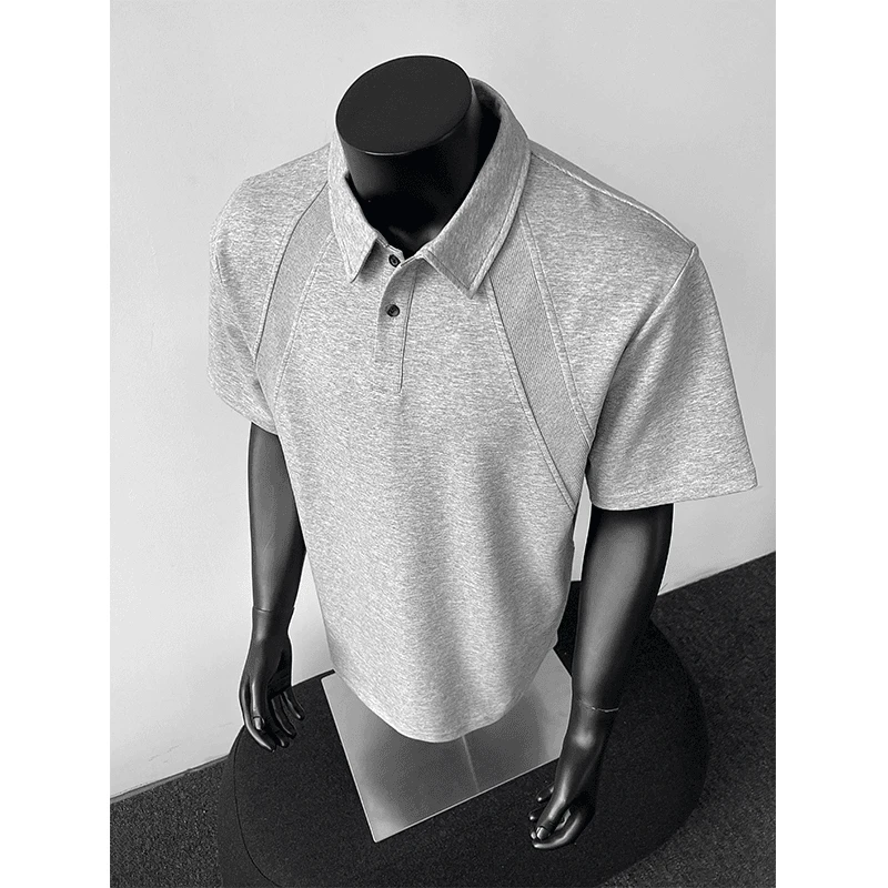 简约版型空气棉短袖男款夏季宽松透气半袖上衣cleanfit正肩t恤衫