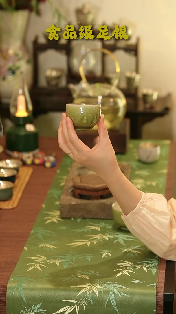 青瓷葫芦999足银高温烧制