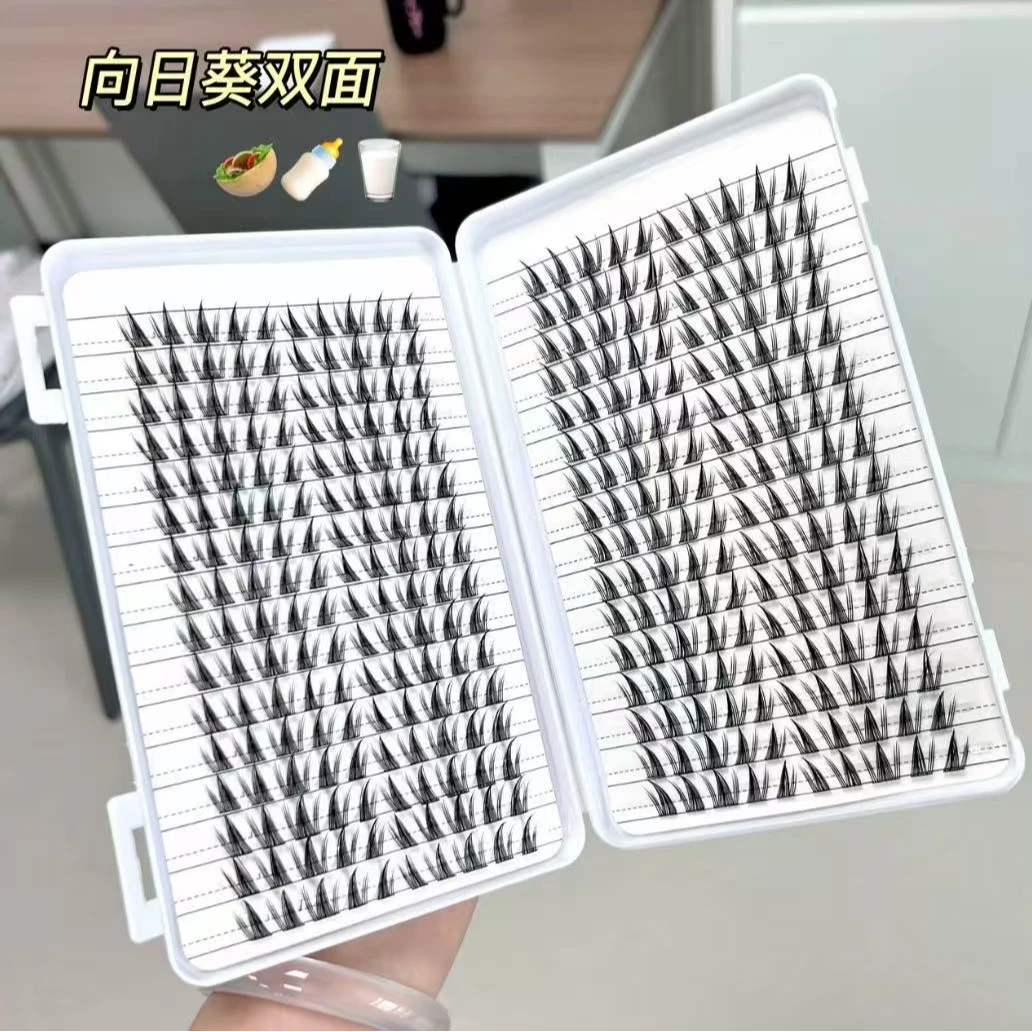 向日葵假睫毛自然纯欲浓密懒人新手分段单簇睫毛学生初学者