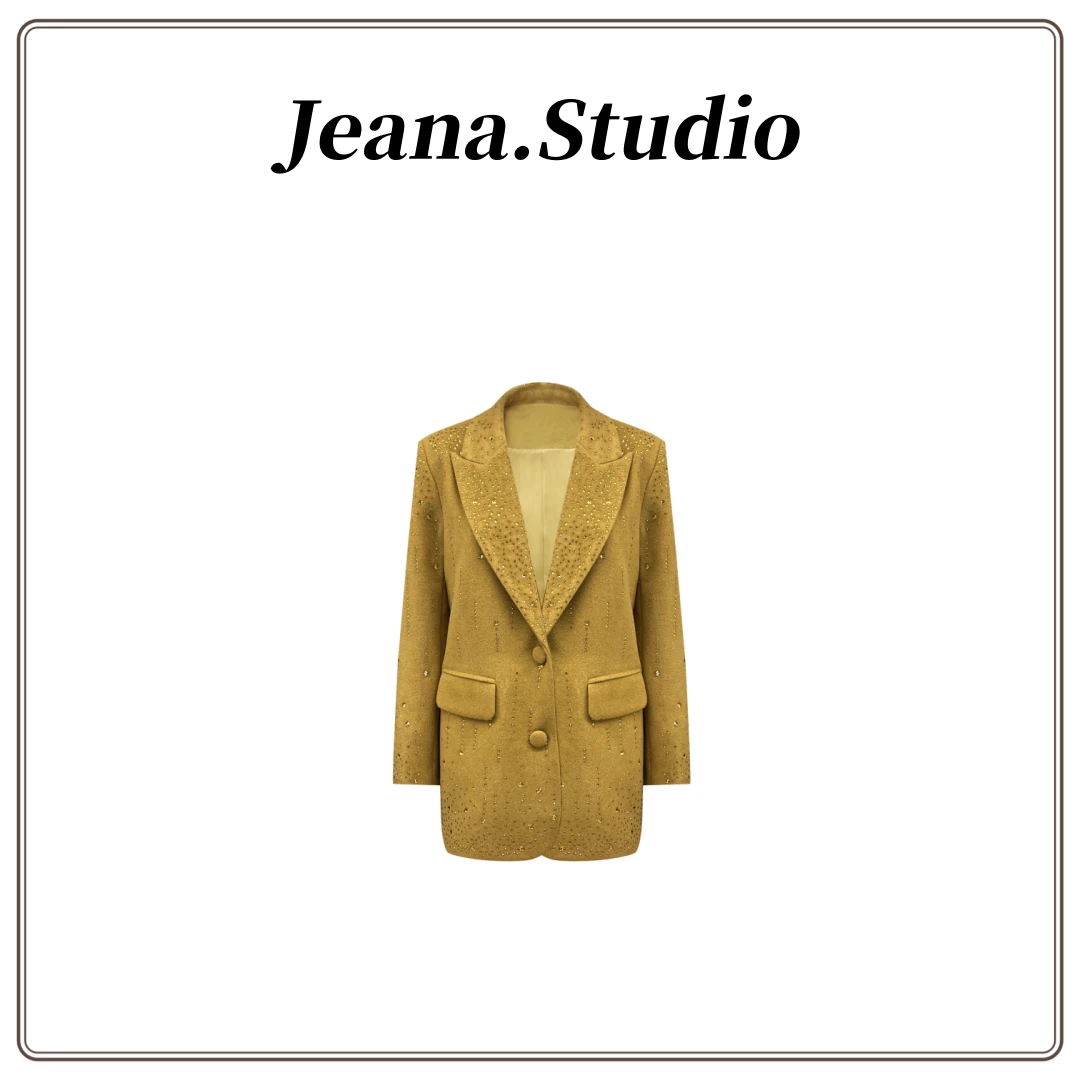 【Jeana.Studio】原创设计【金色流星】烫钻西装外套