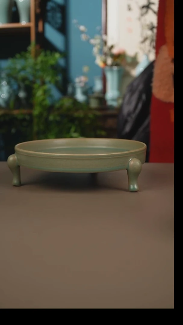 杯仿古柴烧三足洗