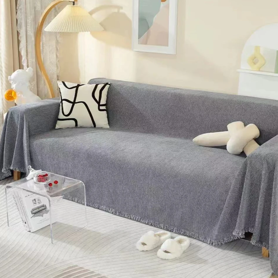 （人字纹）2025新款四季通用雪尼尔面料高级感沙发盖巾万能全包
