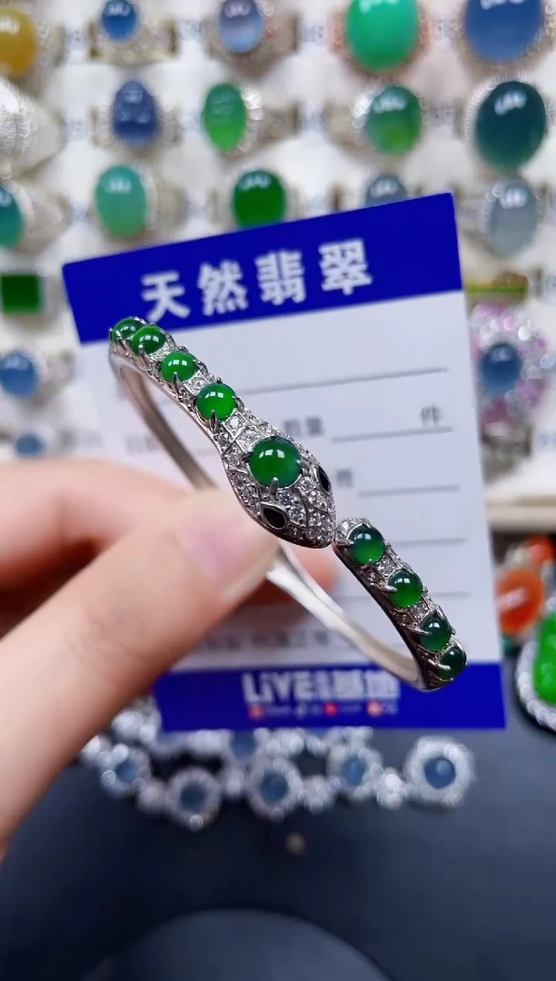 银S925镶嵌戒指翡翠215