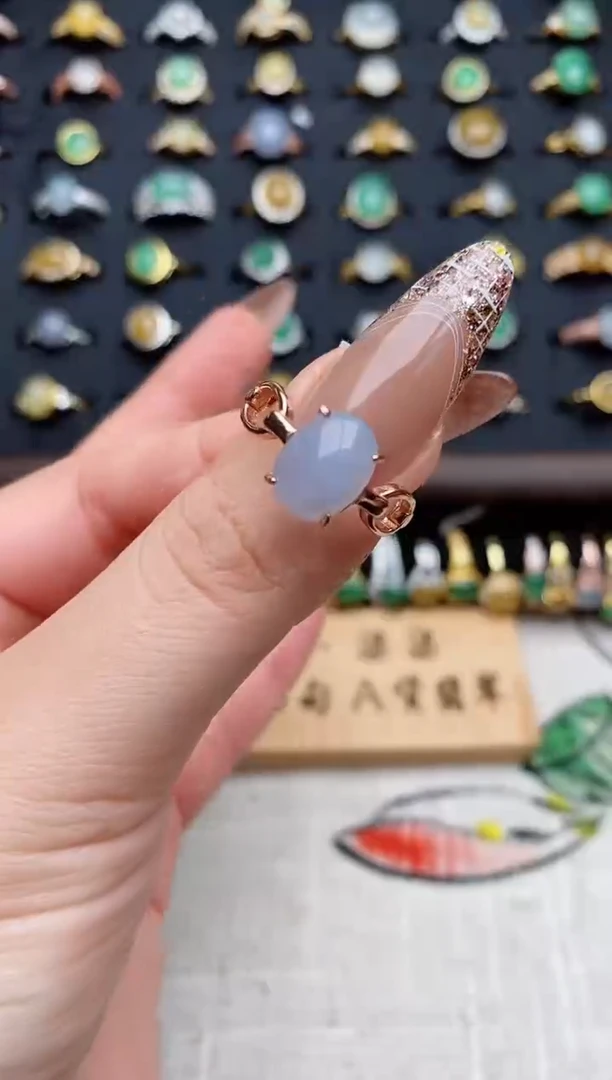 银S925镶嵌戒指翡翠.