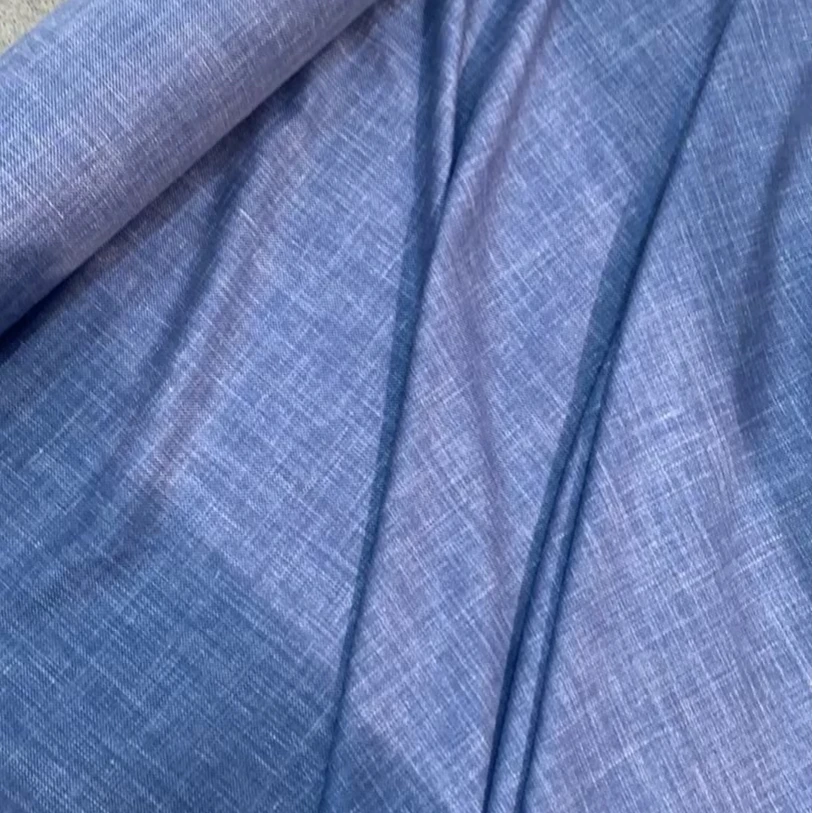 ARM.P面料 65%WVSW 20%真丝15%麻蓝色服装布料 幅宽156CM 270G/M