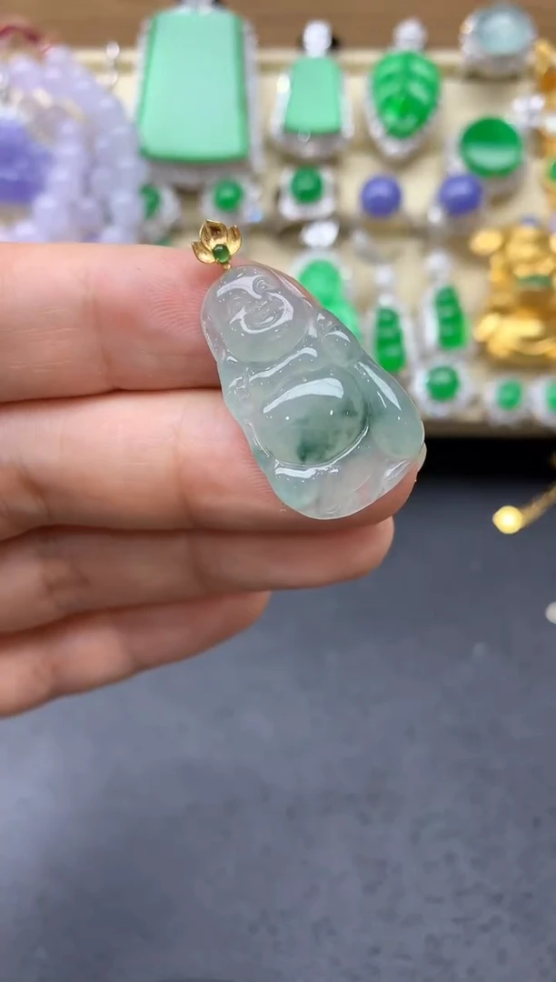 翡翠18K金镶嵌颈饰243-中国好珍宝