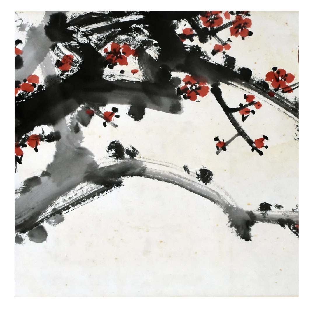 HM0801 关老 红梅图 45×66cm 纸本立轴