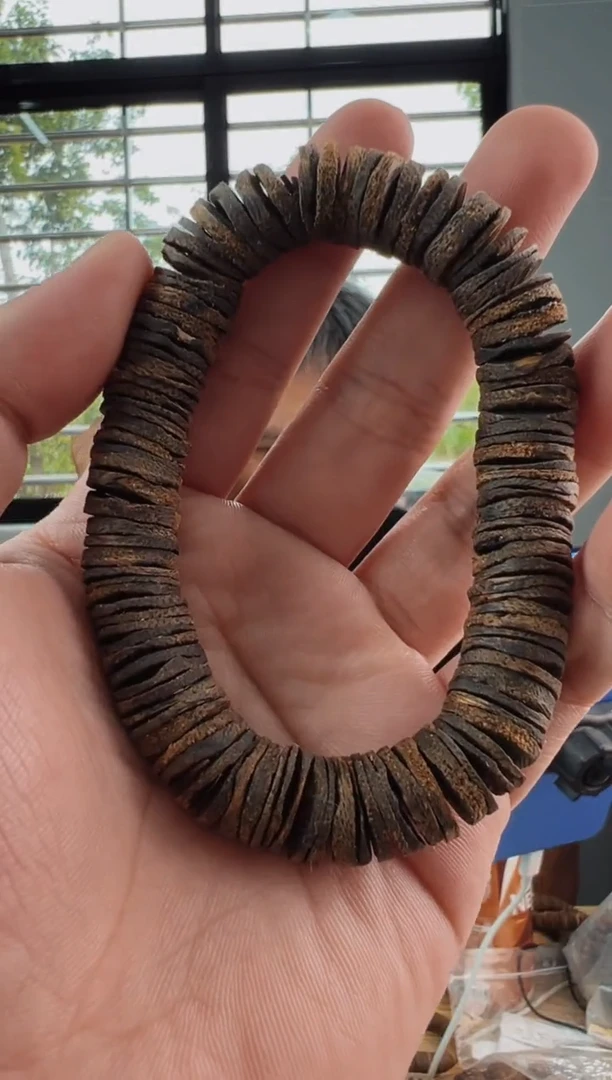 手串沉香沉水乌身1.2片珠单圈17克多样性发一