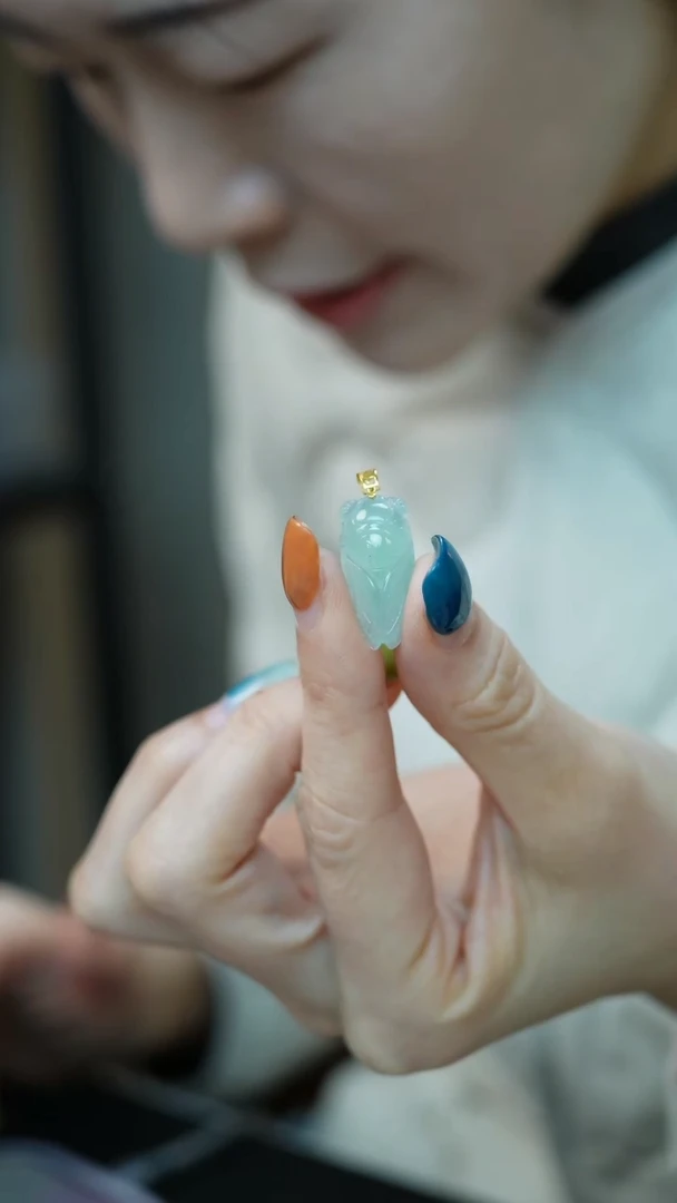 18K金镶嵌挂件翡翠40-吊坠/姿/3