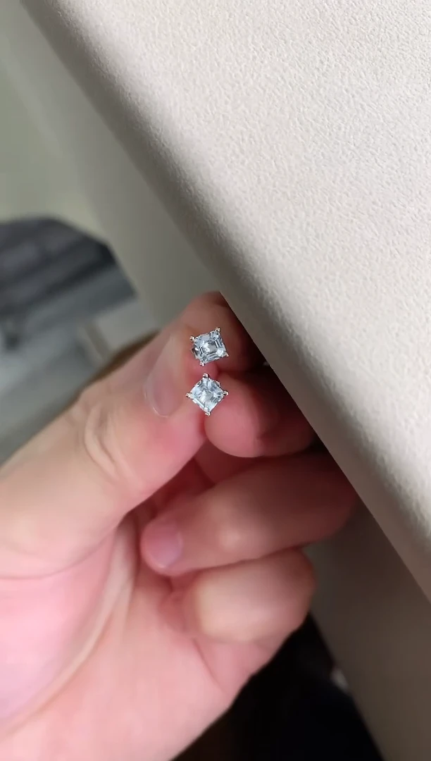 【闪购商品】海蓝宝石耳坠银S925镶嵌耳饰