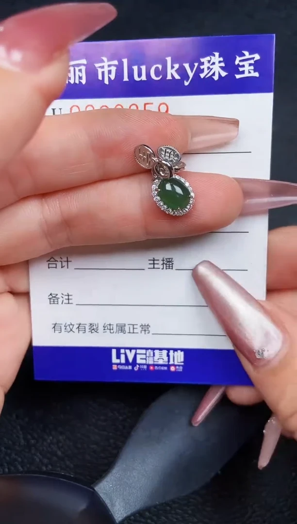 翡翠银S925镶嵌颈饰8859