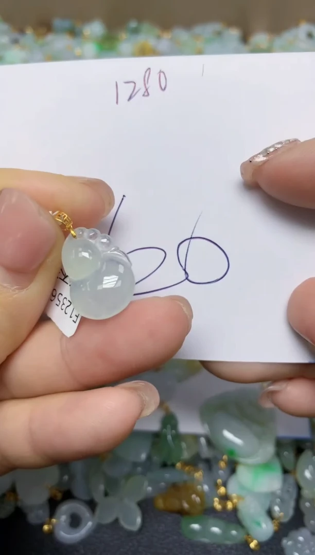 【闪购商品】翡翠挂件18K金镶嵌 天然翡翠A货