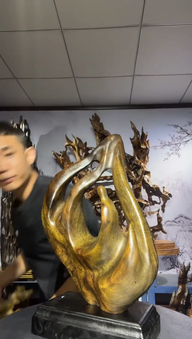 金丝楠木雕款闹金丝楠木工艺品摆件