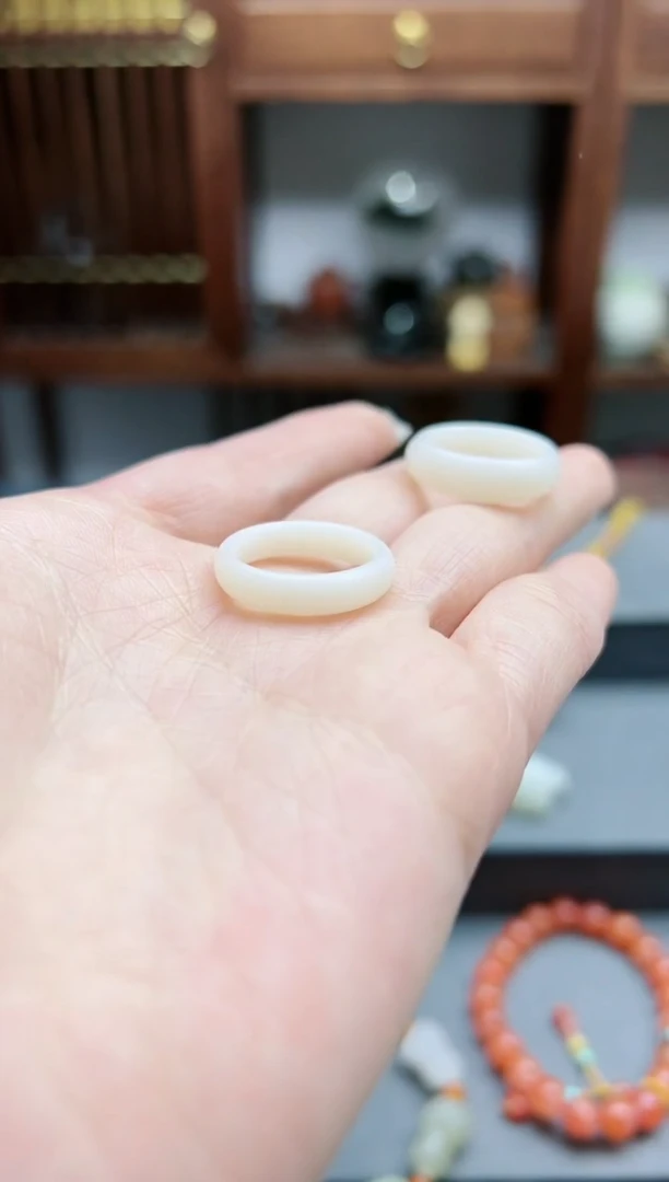 【闪购商品】和田玉指环未镶嵌白玉指环12-13号LZYS多样性发其一