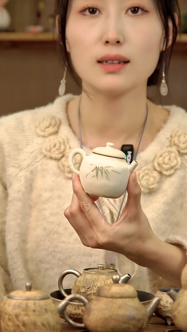 言野手作 落雪手绘文旦壶