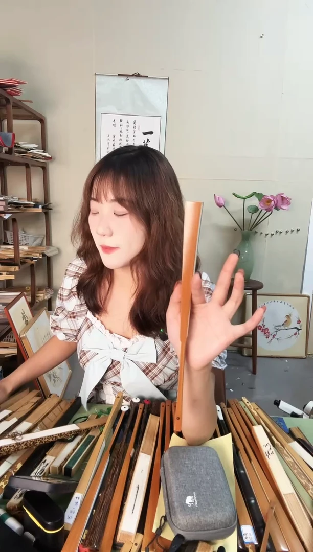 扇子95老玉竹龙鳞苏工面