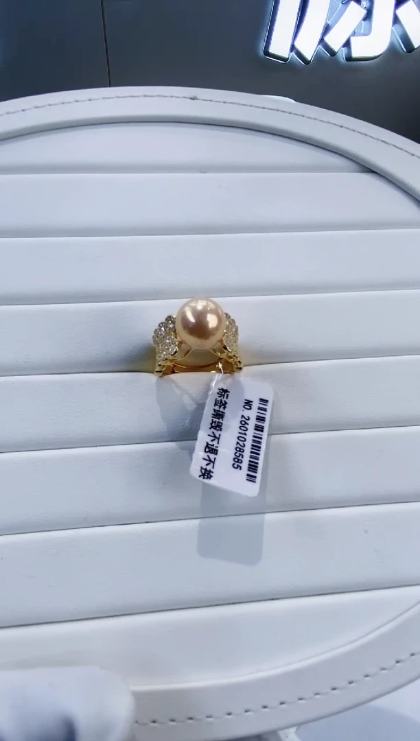 银S925镶嵌戒指淡水珍珠Y淡水戒指10-11
