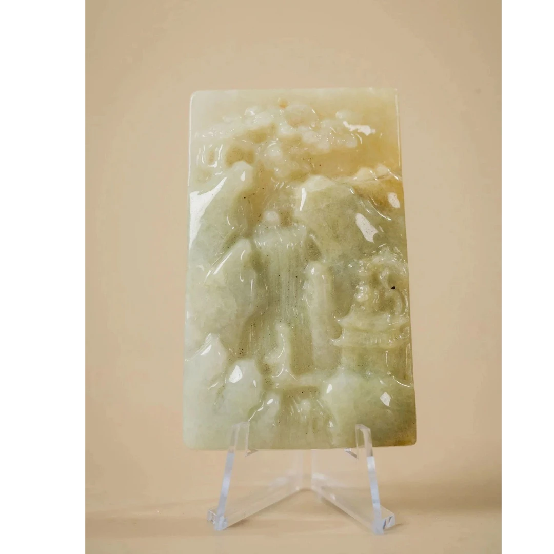 Lot  13    清  翡翠山水砚屏配饰(7.21瓷杂拍卖)