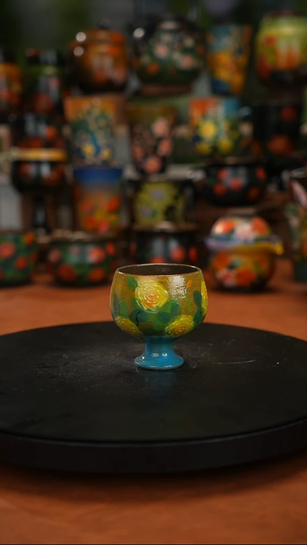 紫砂油画釉下彩手绘