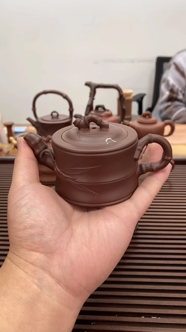 茶壶紫砂微瑕不退换120毫升竹段紫泥4号紫泥