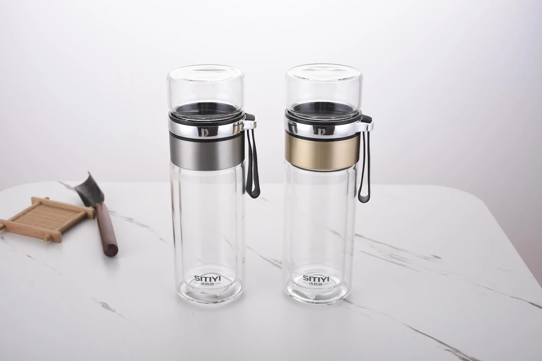 诗特意双层玻璃杯333-6(本色）商务杯办公杯礼品杯高颜值潮流杯