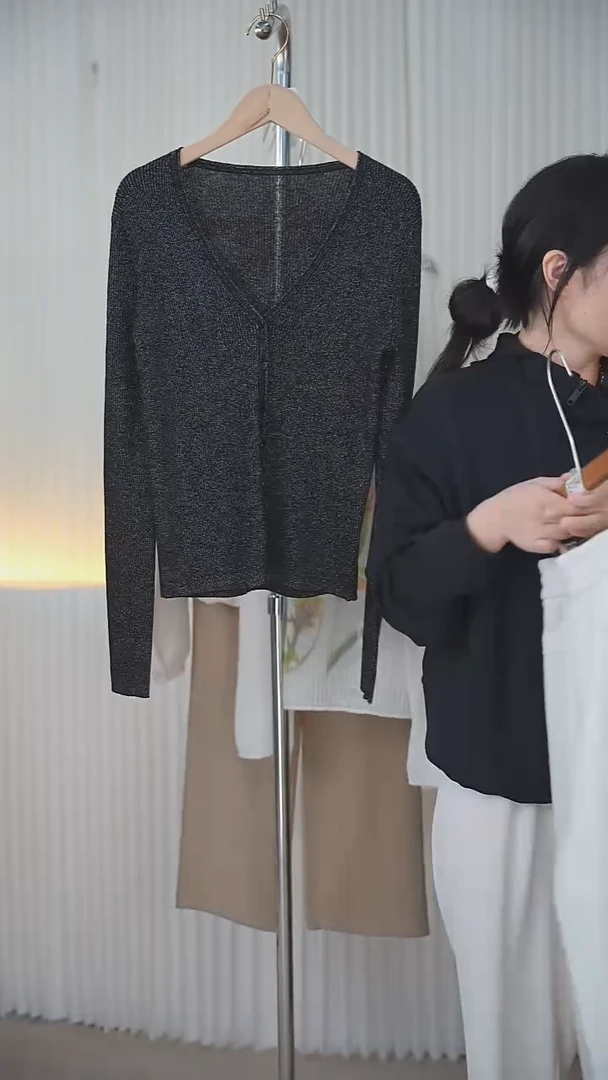 细闪开衫 黑色L码