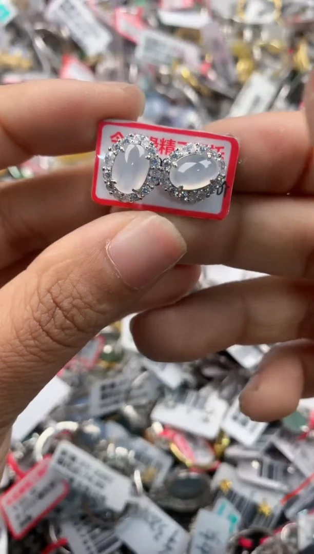 银S925镶嵌戒指翡翠666 2