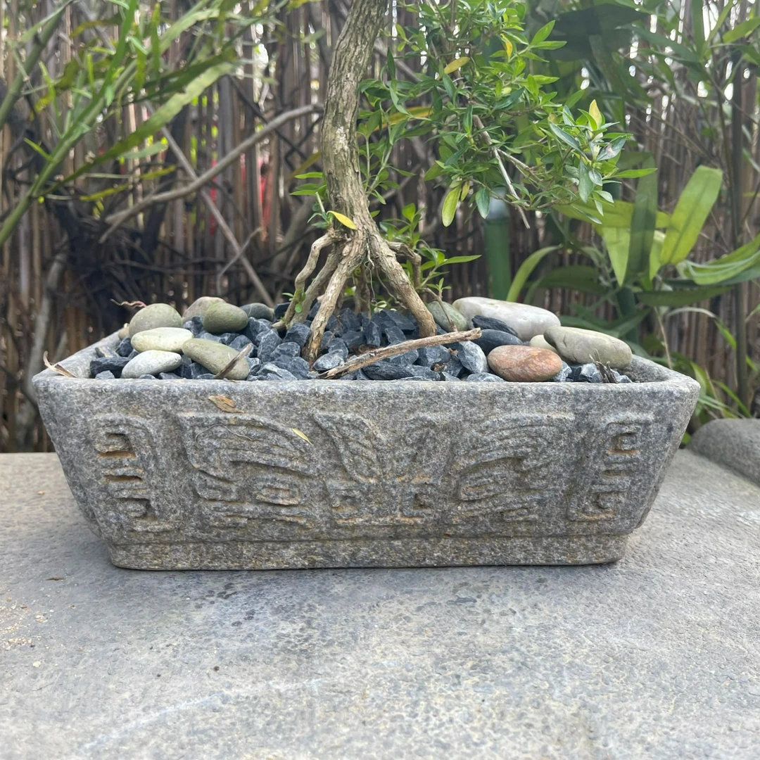 石锦坊（方形盆）流水摆件