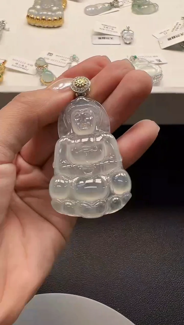 颈饰18K金镶嵌翡翠KLF1122-033