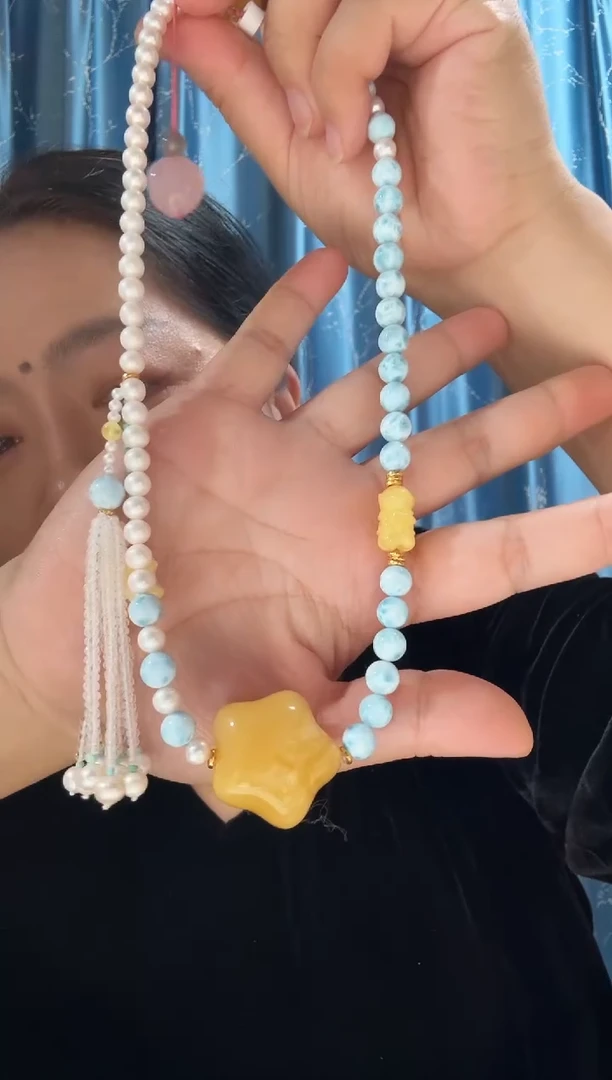 未镶嵌项链蜜蜡蜜蜡星星项链