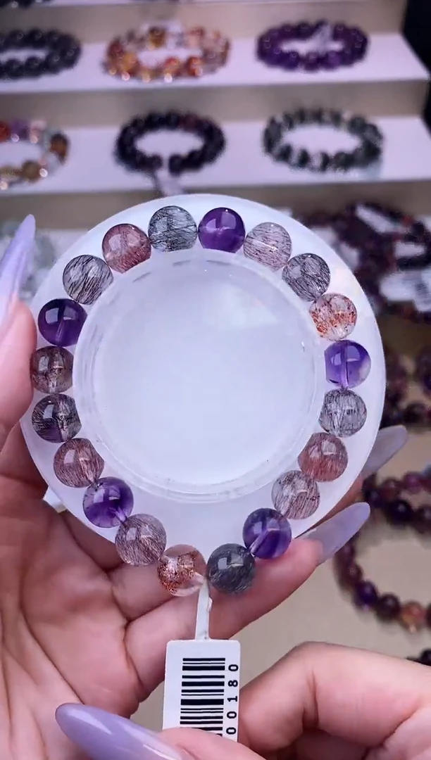 水晶手链未镶嵌黑加仑超七单圈10m+