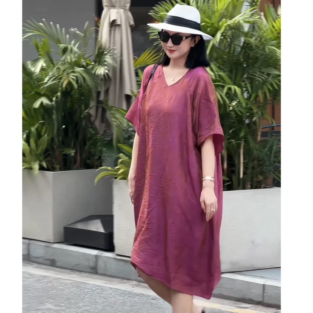 【夏日轻氧穿搭7060款】2025年巴瑟大码女装宽松显瘦百搭潮流连衣裙