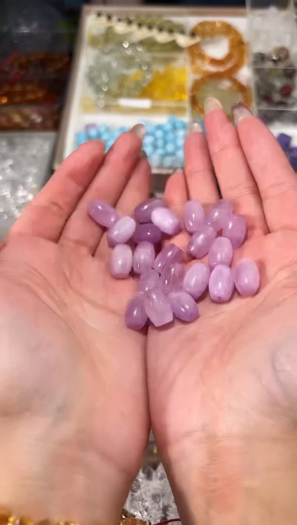 【闪购商品】水晶手串未镶嵌紫锂辉桶珠一个宽卡10