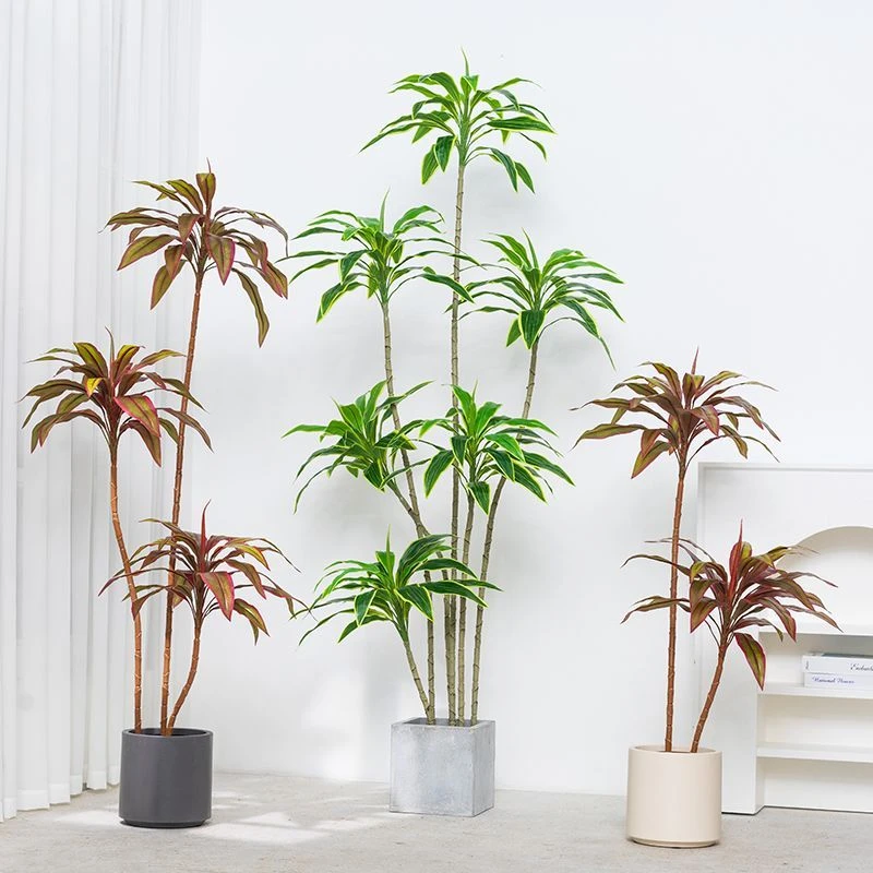 仿真植物红边铁北欧大型假绿植盆栽轻奢客厅室内落地假树装饰摆件