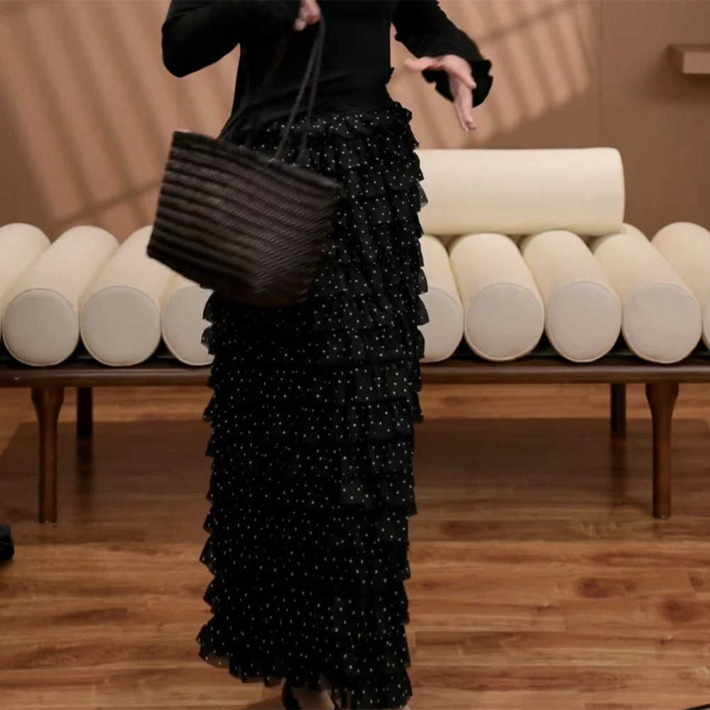 【星光点点】春夏新款气质时尚百搭显瘦长款波点半身裙女