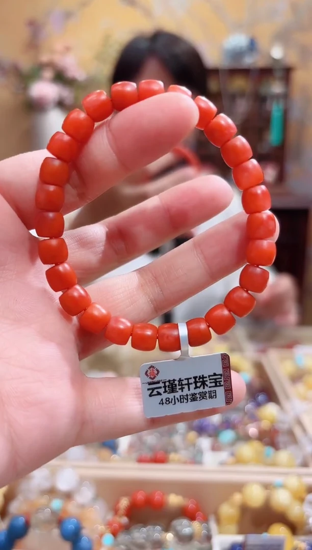 未镶嵌手串南红玛瑙设计款珠串7+