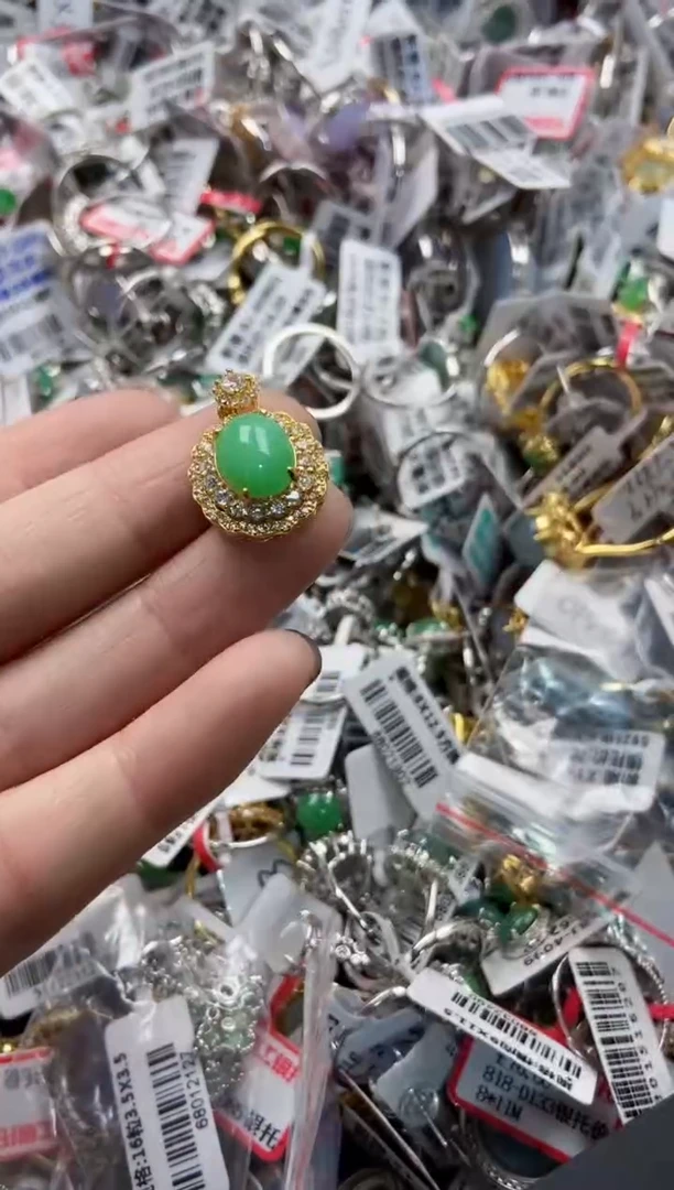 银S925镶嵌戒指翡翠101010-----2