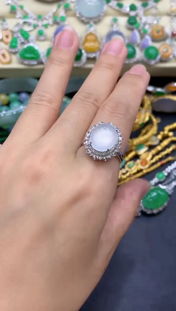 18K金镶嵌戒指翡翠322-中国好珍宝