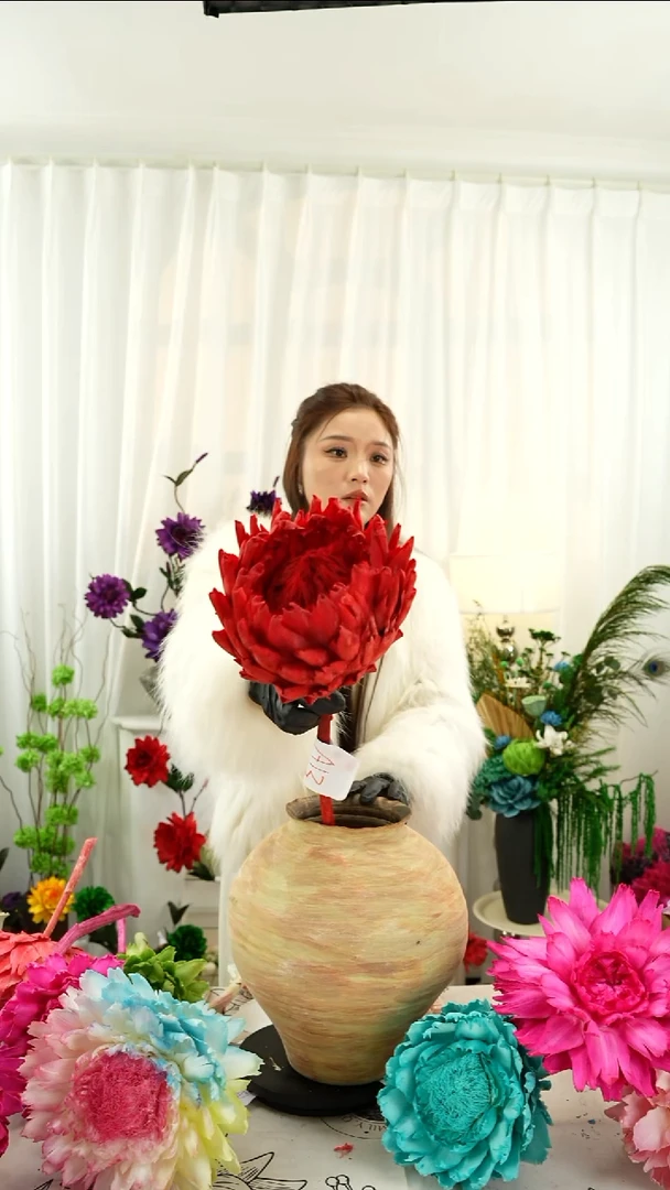 红*永生花霸王花 1个头叶片微瑕【红色】A14